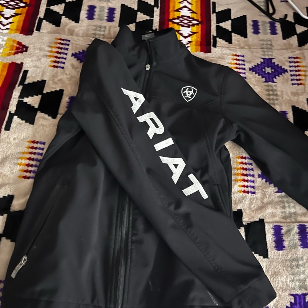 Ariat Black Softshell Jacket with White Logo